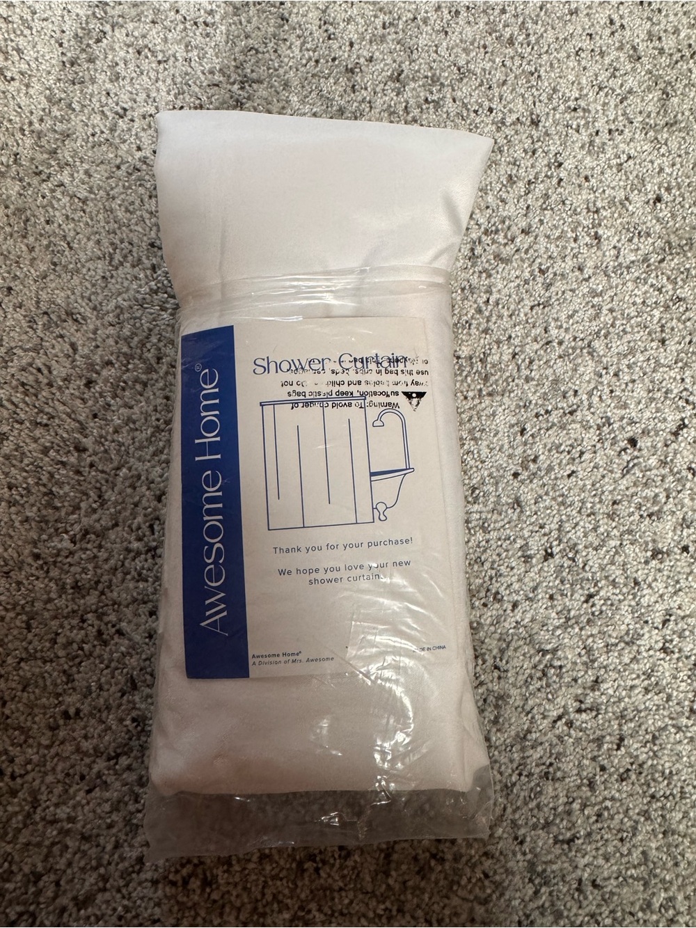 Awesome Home Fabric Snap-in Replacement Shower Curtain Liner,70"X66", White